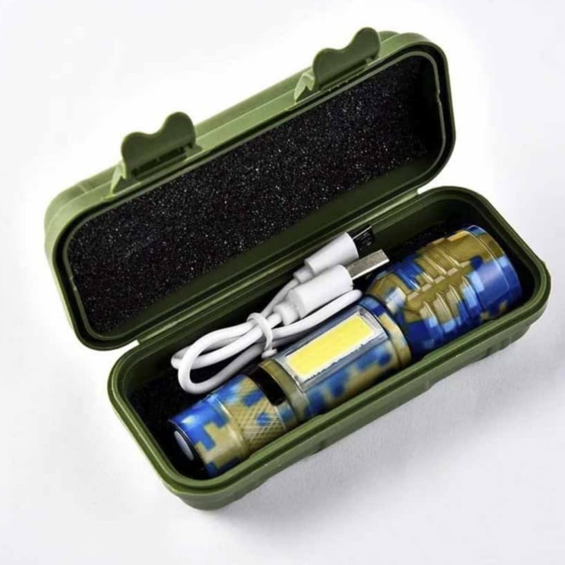 Senter Swat Mini Led Zoom COB Rechargeable Aluminium Alloy