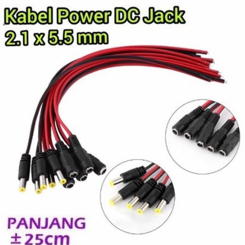 Kabel Power DC Jack 2.1 x 5.5 mm Male / Female