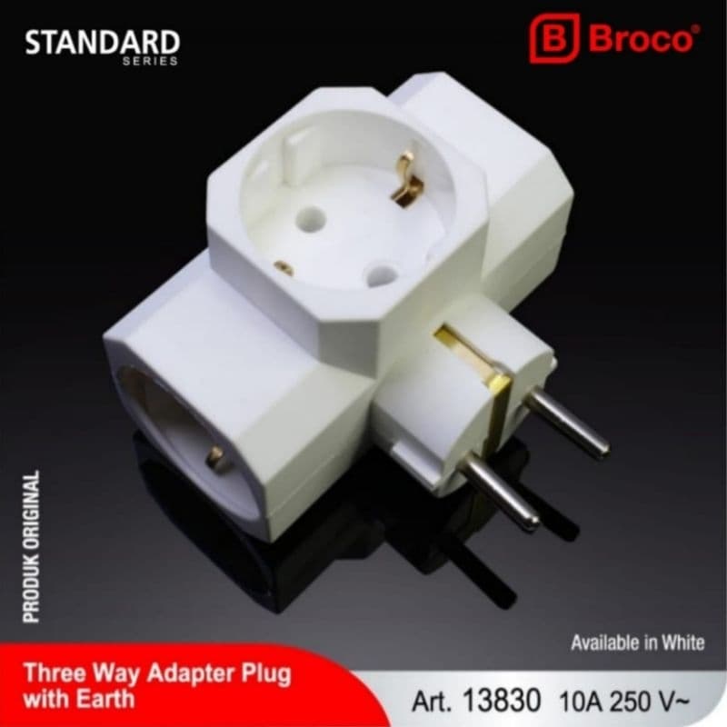 BROCO Steker T Arde Persegi Putih 13830 (1383055) Cabang 3