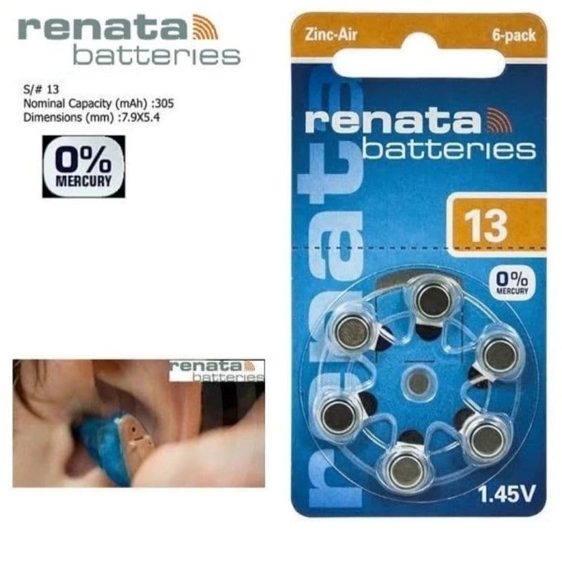 Renata ZA 13 (ZA13) PR48 Hearing Aid Battery Baterai Alat Bantu Dengar PR48 ZA13