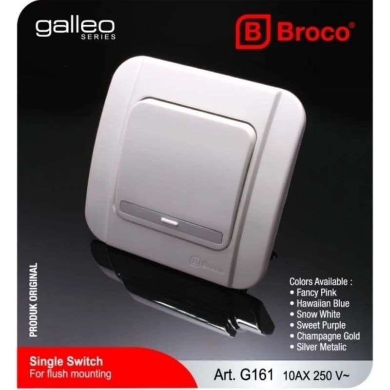 BROCO GALLEO TUNGGAL IB SAKLAR ENGKEL SNOW WHITE PUTIH G 161 (G-16155)