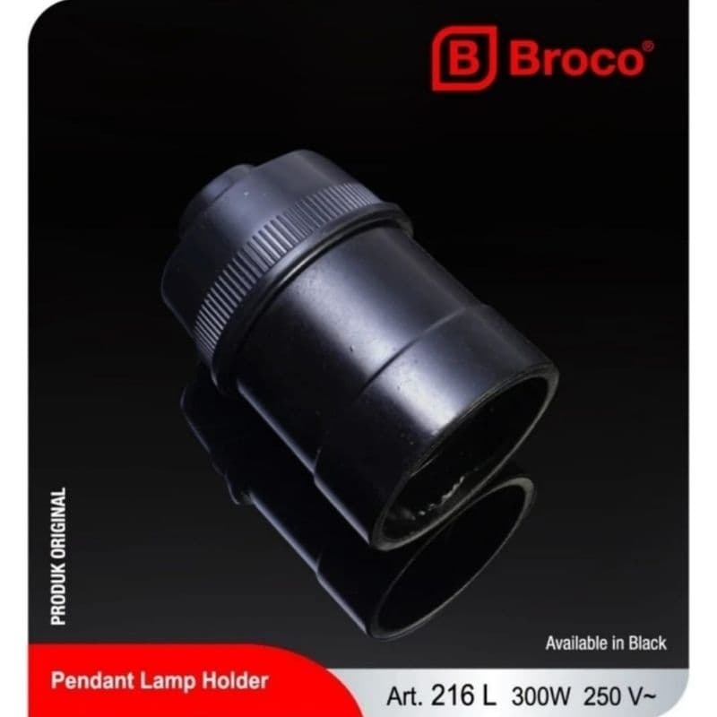 BROCO FITTING GANTUNG HITAM 216L FITING LAMPU