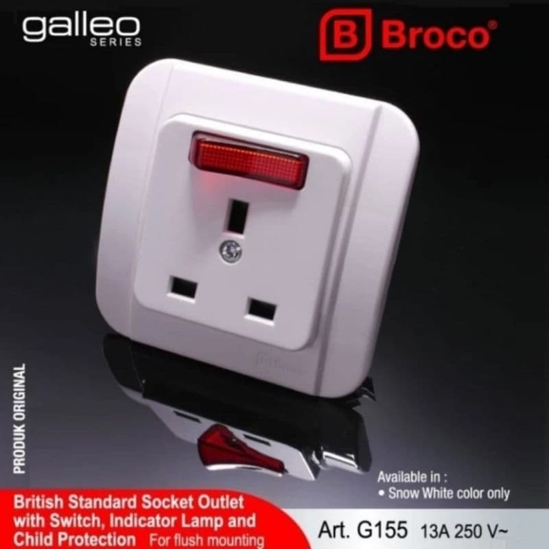 BROCO GALLEO IB STOP KONTAK AC G155-55S (G15555S) PUTIH