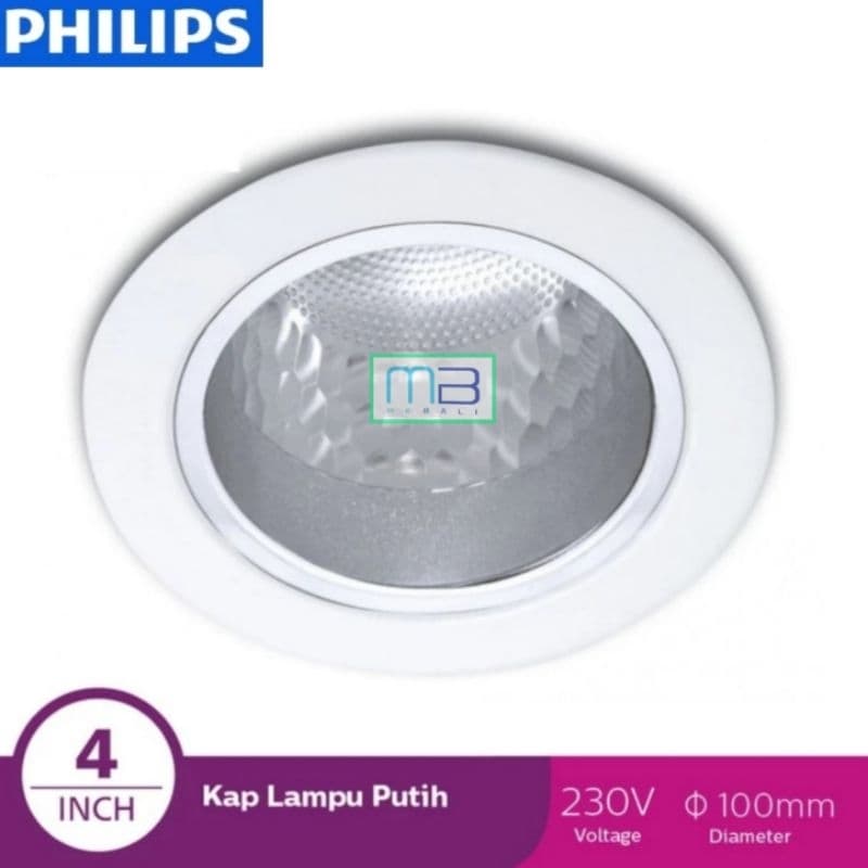 Philips Downlight 66664 Recessed White 1x18W 230V ( Rumah Lampu 4" )