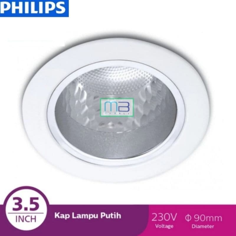 Philips Downlight 66663 Recessed White 1x11W 230V ( Rumah Lampu 3.5" )