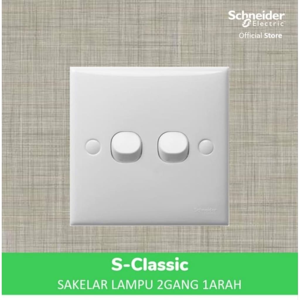 Schneider Electric S- Classic Saklar Lampu 2 Gang 1 Arah- E32_1_2AR_WE_G3 White
