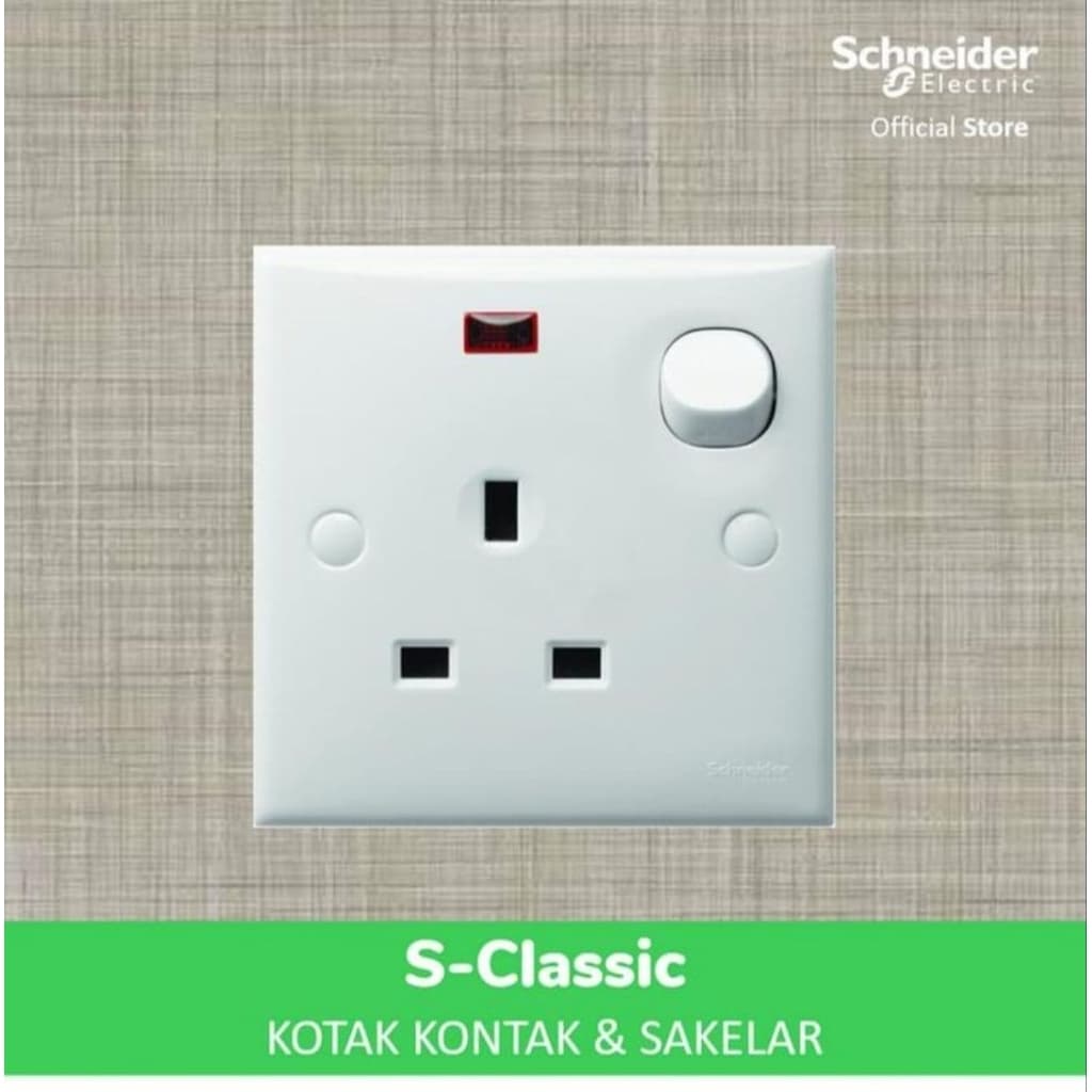 Schneider Electric S-Classic Saklar Lampu 1 Gang Stop Kontak & Saklar - E15NR_WE White