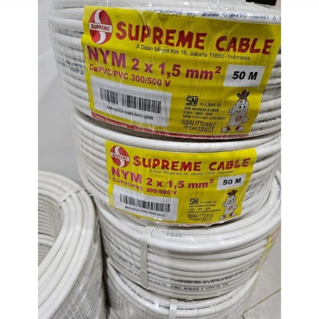 SUPREME NYM 2x1.5mm Kabel Kawat Tembaga Listrik SNI