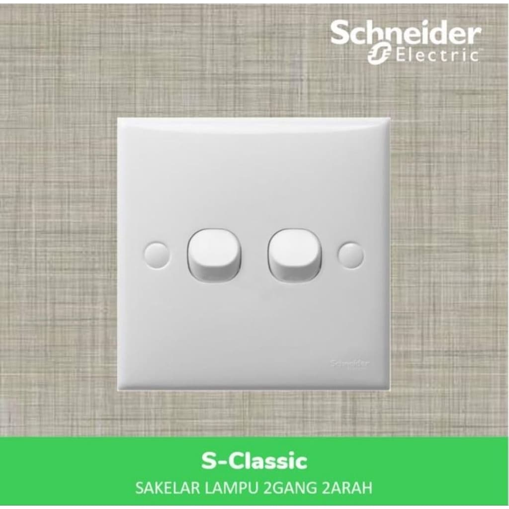 Schneider Electric S-Classic Saklar Lampu 2 Gang 2 Arah- E32_2_3A_WE_G3 White