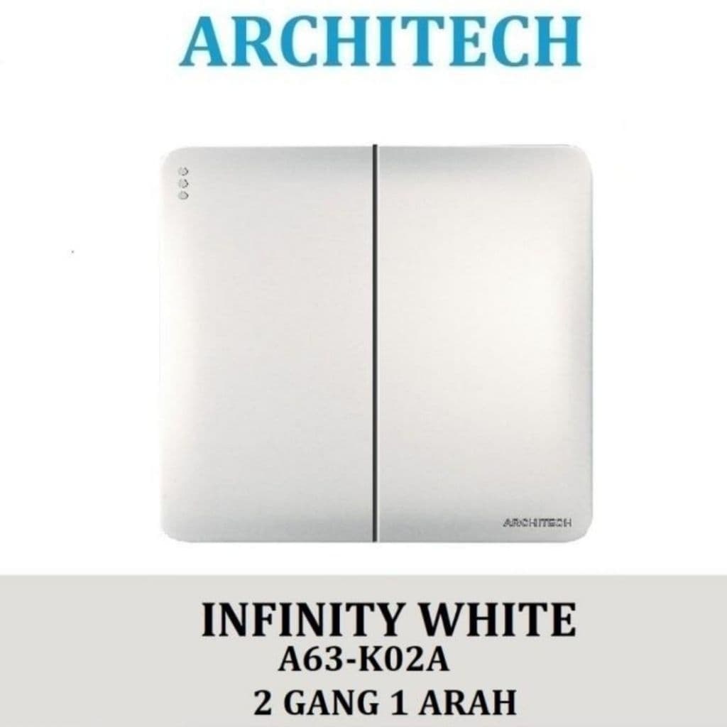 Architech Infinity Series White A63-K02A Saklar Seri 2 Gang 1 Arah dan 2 Arah