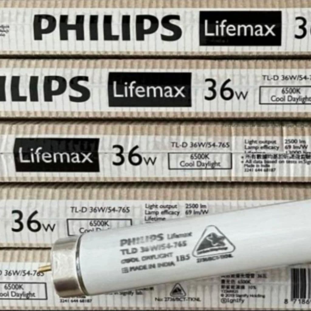 Philips Lifemax Lampu TLD 36W/54-765 1200mm 120cm 6500K Cool Daylight