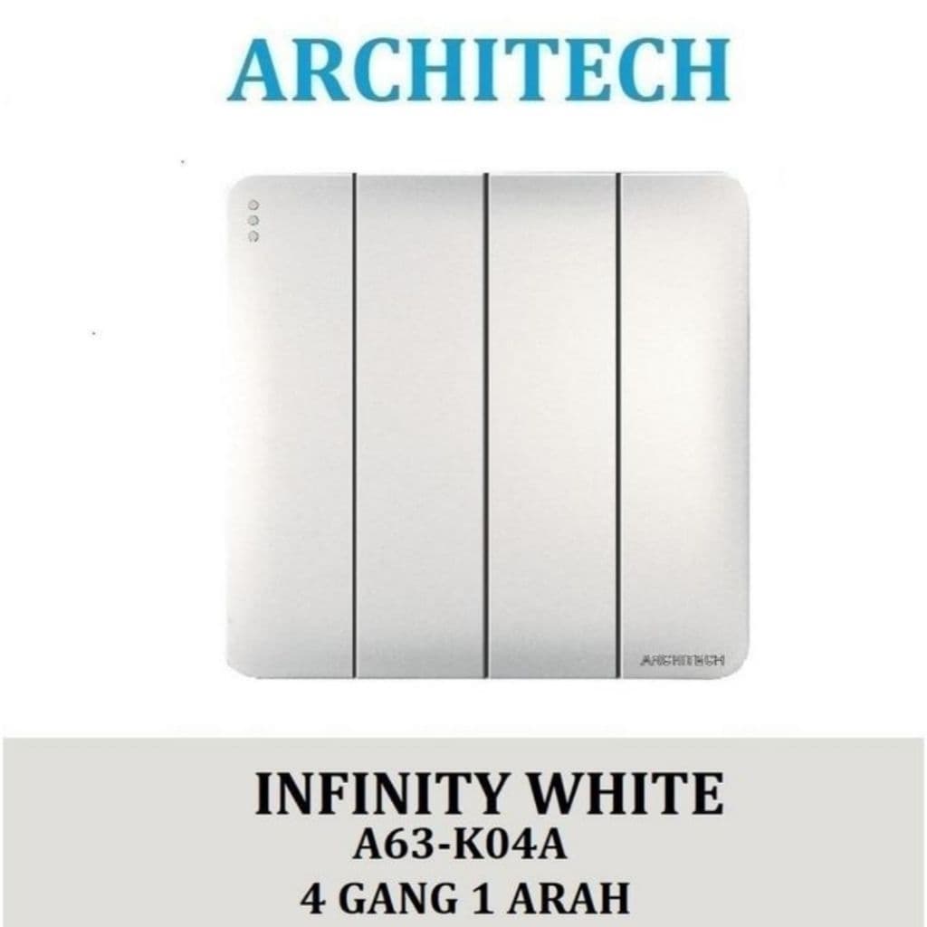 Architech Infinity Series White A63-K04A Saklar Kwarted 4 Gang 1 Arah