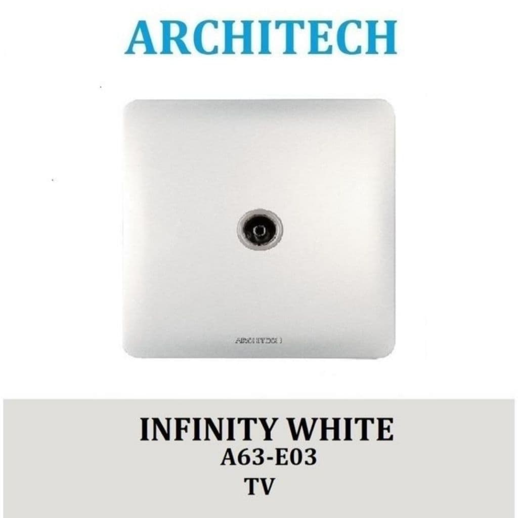 Architech Infinity Series White A63-E03 Stop Kontak/Outlet/Jack Tv