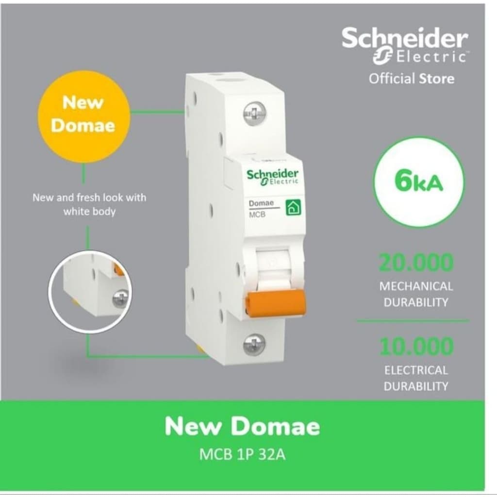 Schneider Electric MCB New Domae 1P C 32A 6000A- DOMF01132