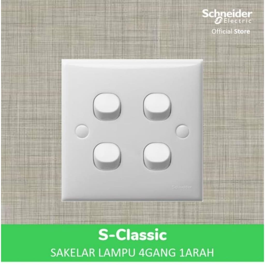 Schneider Electric S-Classic Saklar Lampu 4 Gang 1 Arah - E34_1_2AR_WE_G3 White