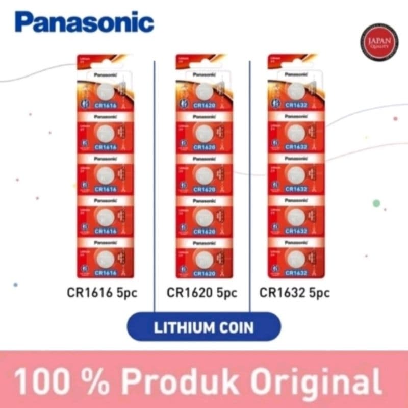 Panasonic Battery CR1616 CR1620 CR1632 3Volt Lithium Coin Original Ecer Harga Per 1Biji