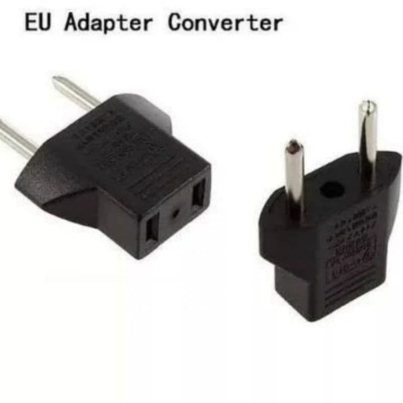 Over Steker Pipih Gepeng ke Bulat Converter Adapter sambungan Colokan Listrik EU