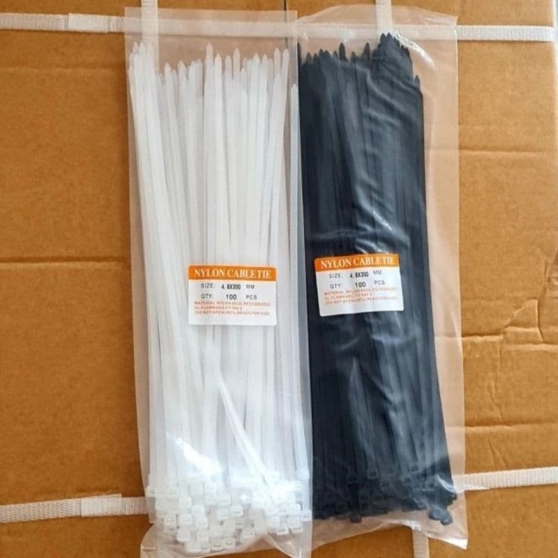 Kabel Ties 4.8mmx300mm (30Cm) Hitam Putih Ecer Harga Per 1Biji