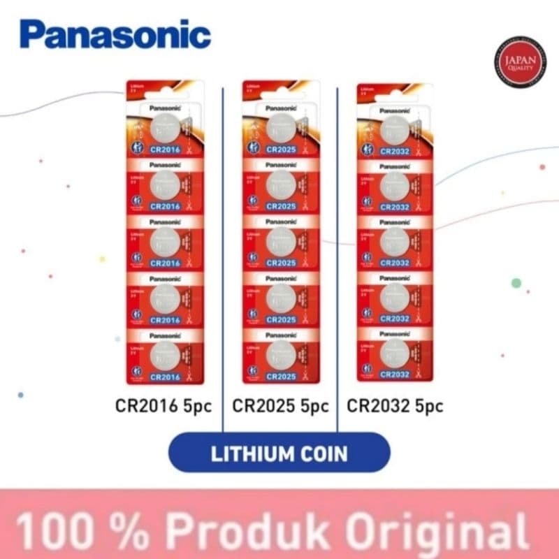 Battery Panasonic CR2032 CR2016 CR2025 3V Original Ecer Harga Per 1Biji