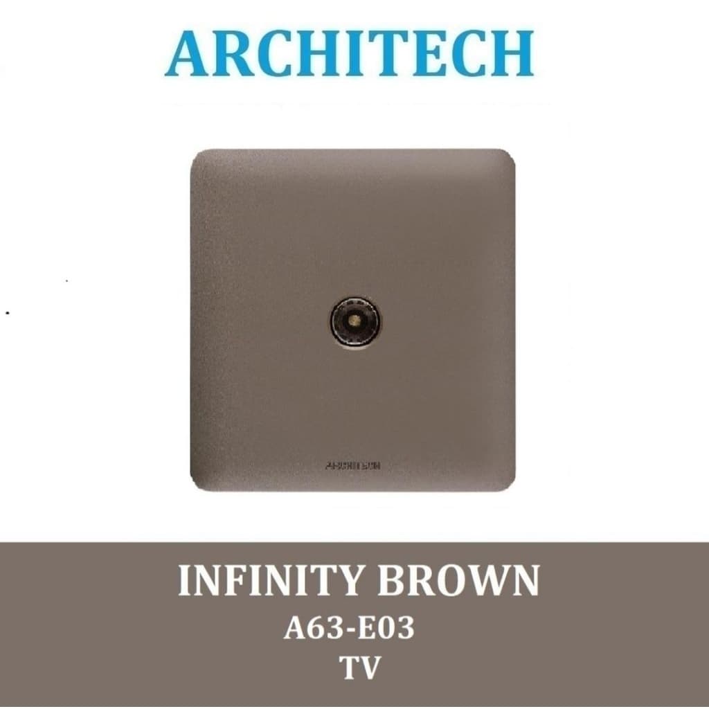 Architech Infinity Series Brown A63-E03 Stop Kontak/Outlet/Jack Tv