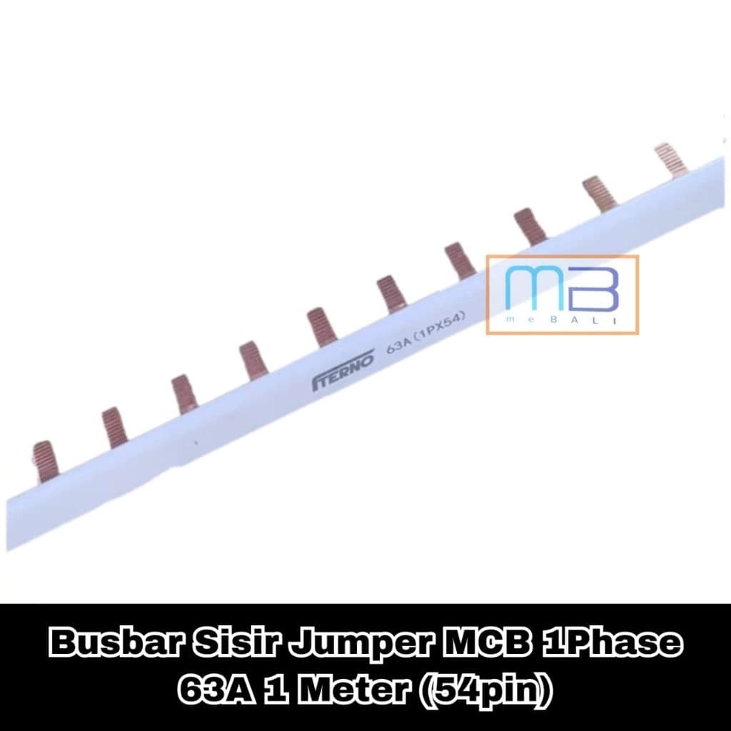 Busbar Sisir Rel Sisir MCB 1Phase 63A Tembaga Murni 1Meter