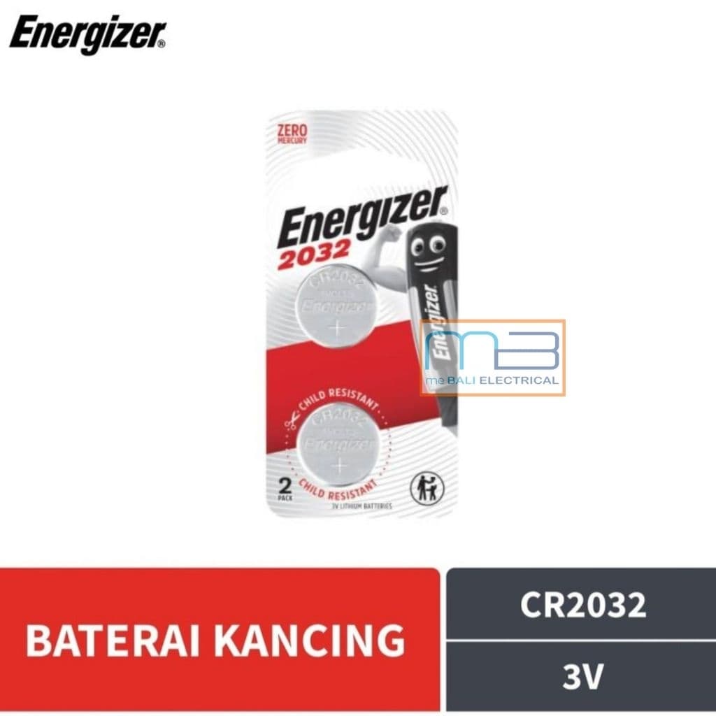 Battery Energizer CR2032 BP2 3V Lithium Battery Kancing Isi 2 Pcs