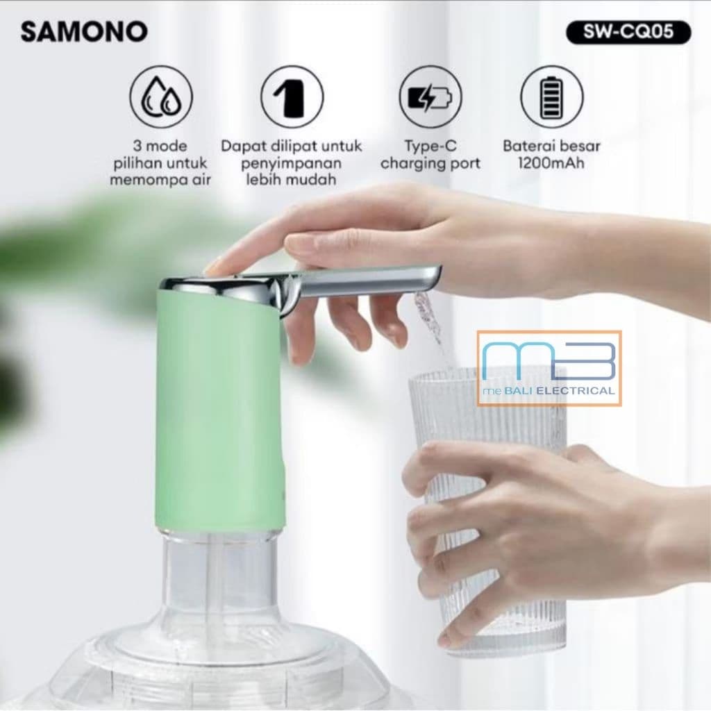 Samono SW-CQ05 Electric Water pump - Pompa Galon Lipat 3Mode Otomatis Battery 1200mAh Type C Charger Air Stainless Kabel