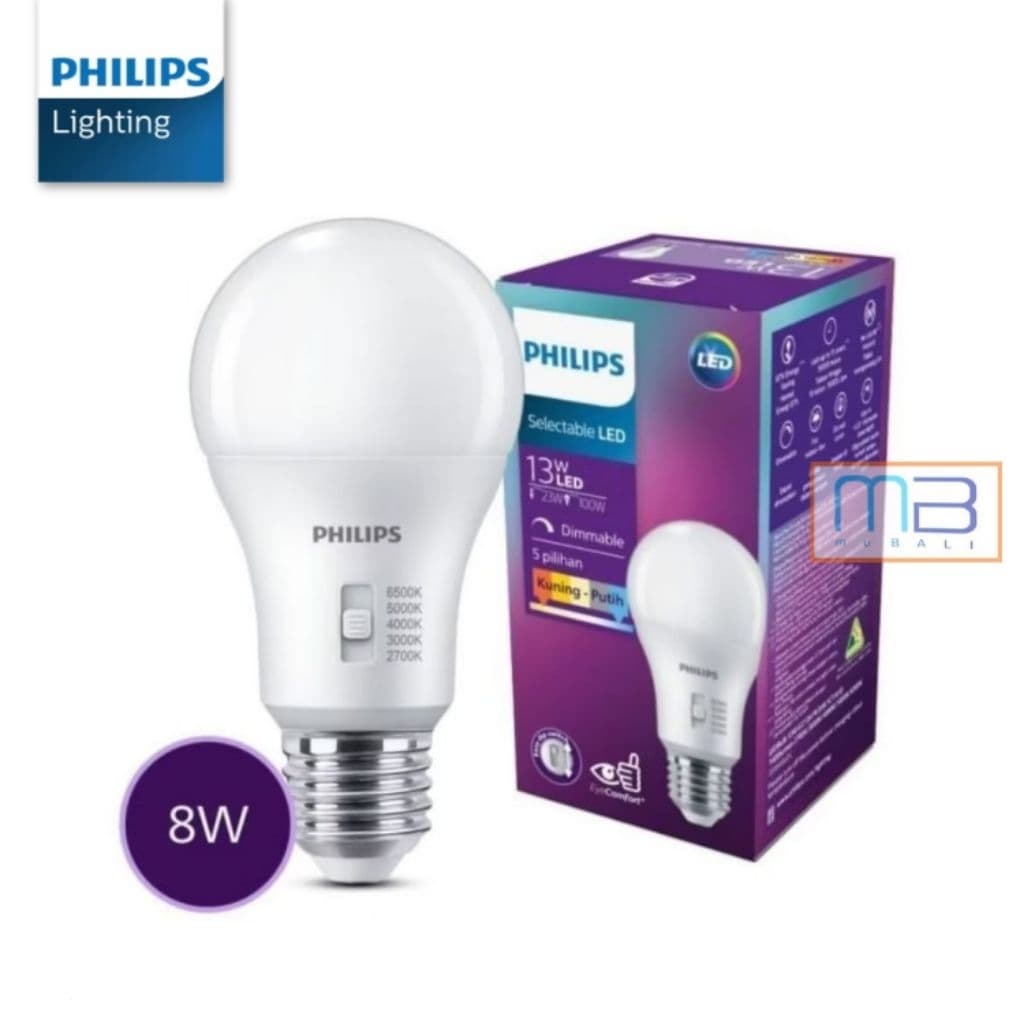 Philips Lampu Dip Scene Switch Bohlam Led 8W 5 Warna Dim