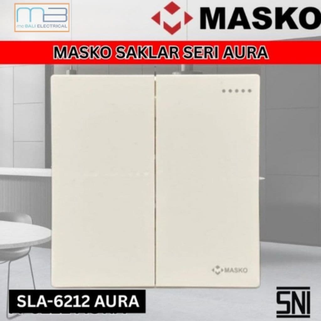 Masko Aura IB Saklar Double Seri A-6212 White SNI