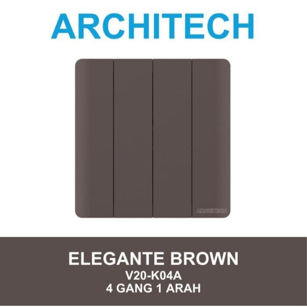 Architech Elegante Brown V20-K04A Saklar Triple 4 Gang 1 Arah