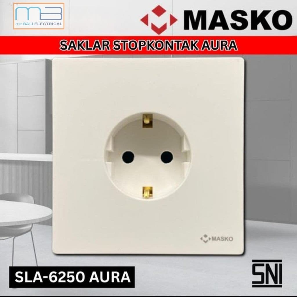 Masko Aura Saklar IB Stop Kontak A-6250 White SNI