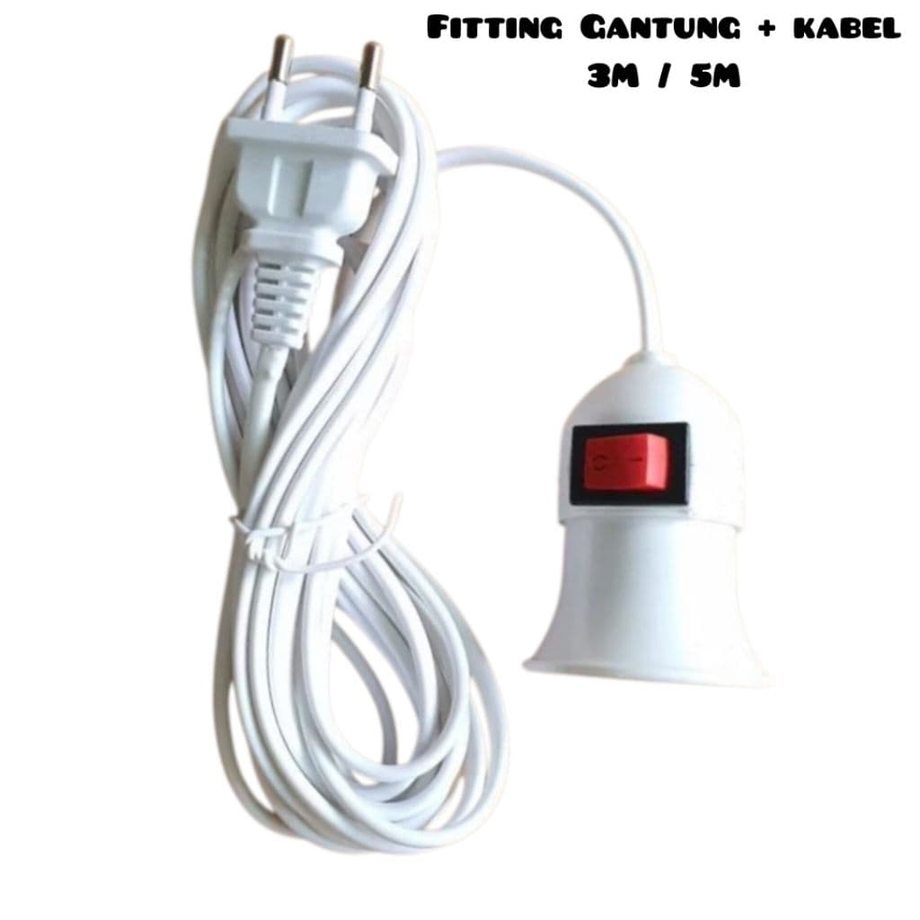 Fitting Gantung Kabel Lampu Saklar E27