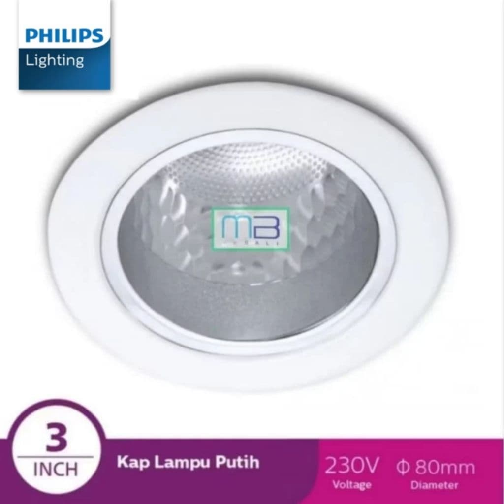 Philips Downlight 66662 Recessed White 1x9W 230V ( Rumah Lampu 3" )