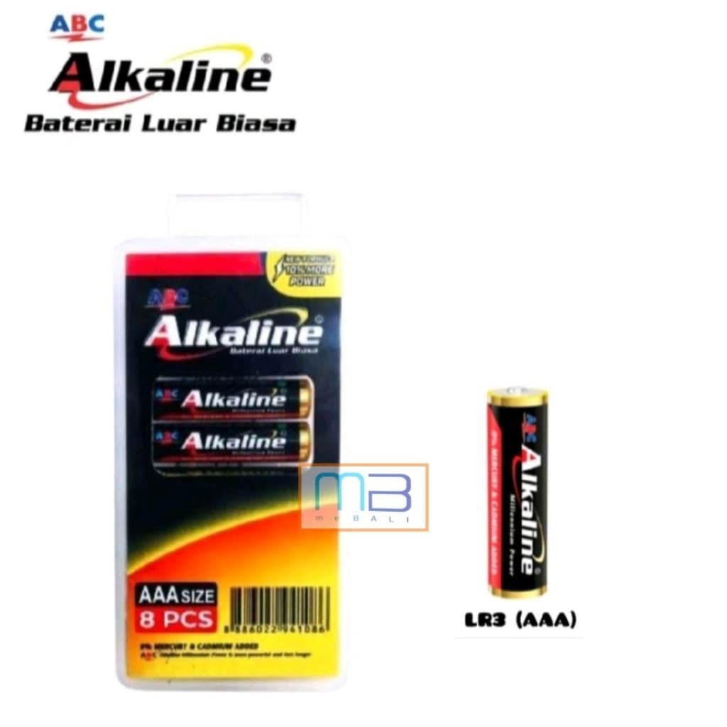 Battery ABC Alkaline AAA A3 LR03 Isi 8 With Casing