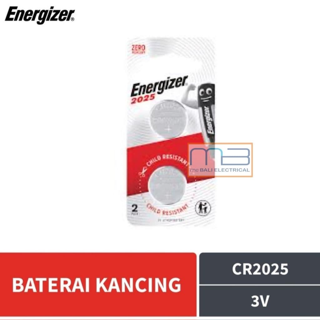 Battery Energizer CR2025 BP2 3V Lithium Battery Kancing Isi 2 Pcs