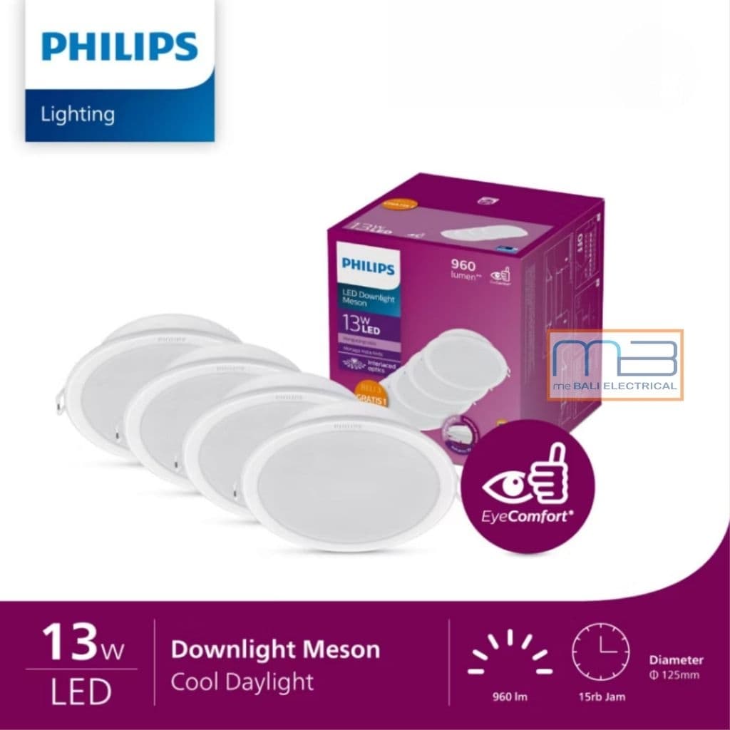 Lampu Philips Downlight Multipack 59464 Meson D125 13W 3000K (Warm White) & 6500K ( Cool Daylight )