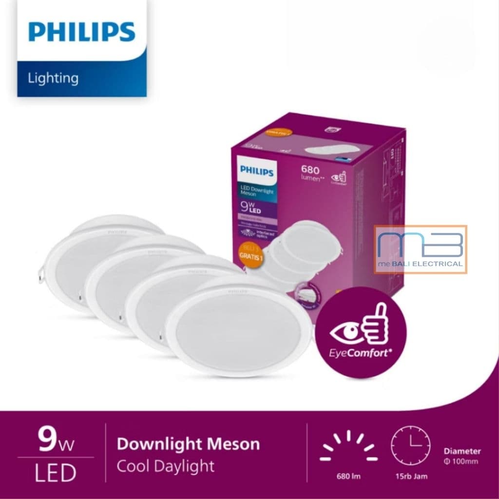 Lampu Philips Downlight Multipack 59449 Meson D105 9W 6500K (Cool daylight) & 3000K (Warm White)