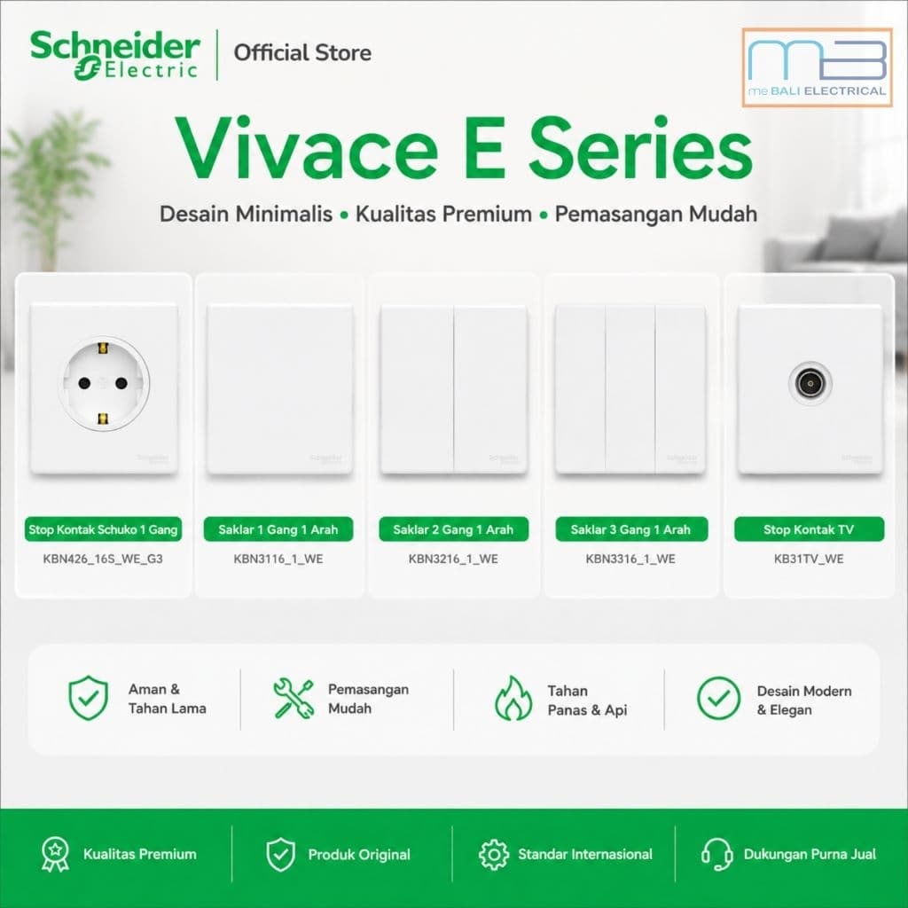 New Schneider Electric Vivace E Varian White Stop Kontak Socket TV