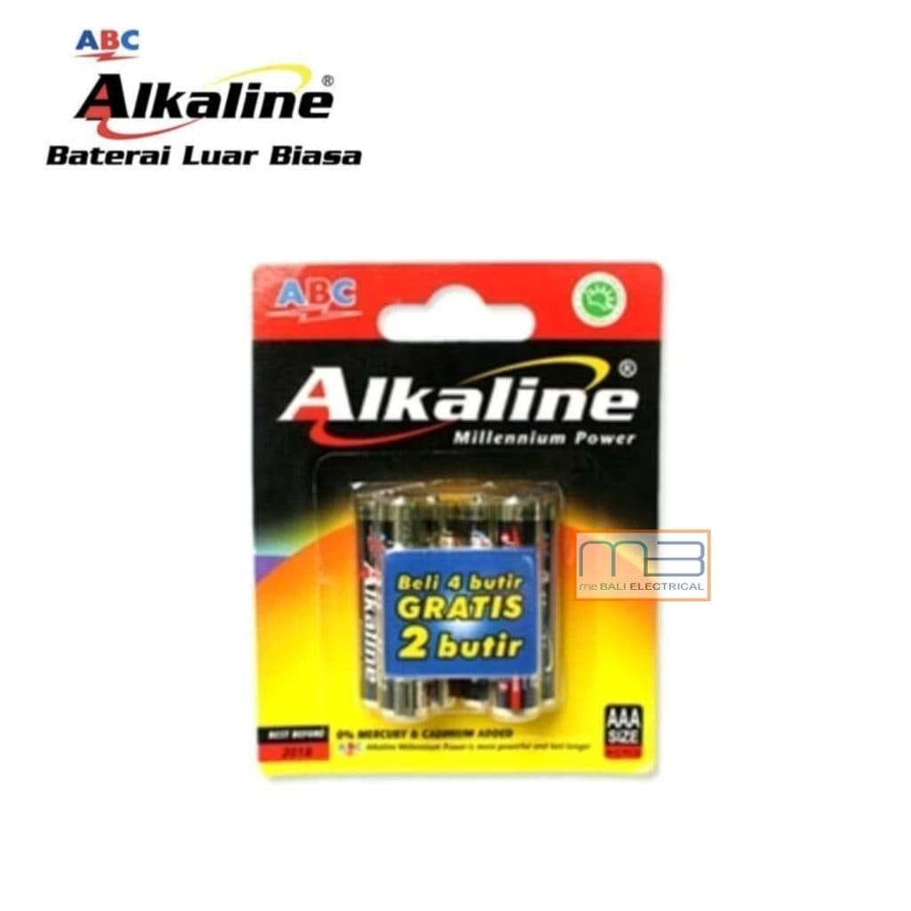 Battery ABC Alkaline AAA A3 LR03 Isi 6
