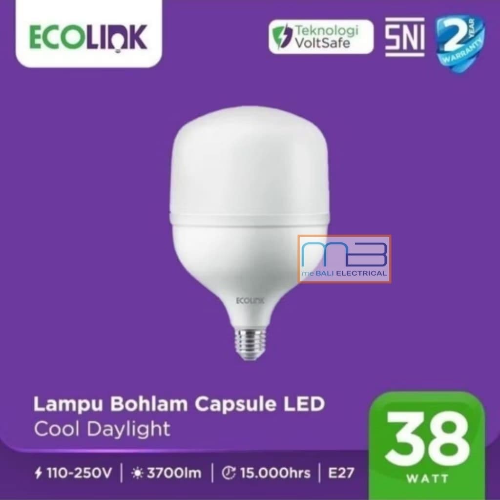 Ecolink HB MV Lampu Bohlam Kapsul 20W 28W 38W 6500K Cool Daylight Putih
