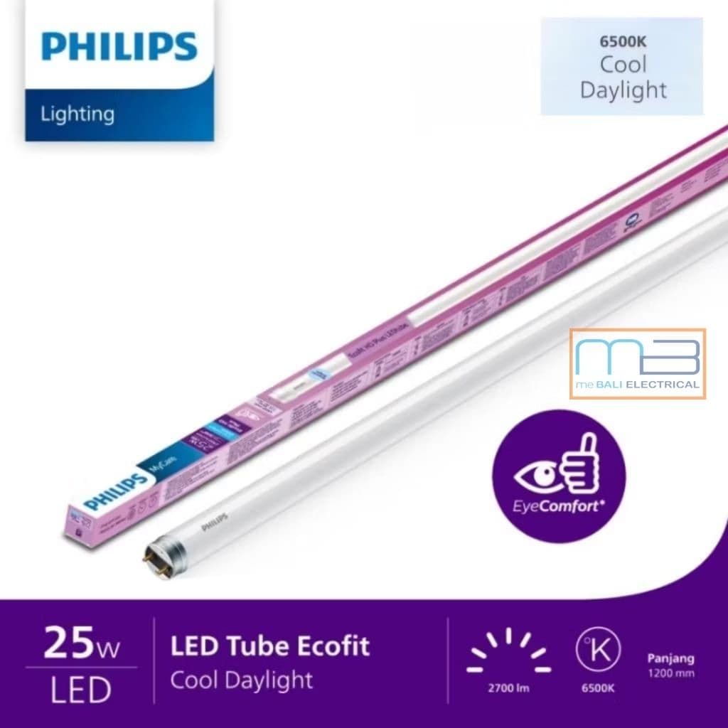 Philips Led Tube Ho Plus 25W/36W 1200mm + Stater 865 T8 APC G ID Putih 6500K