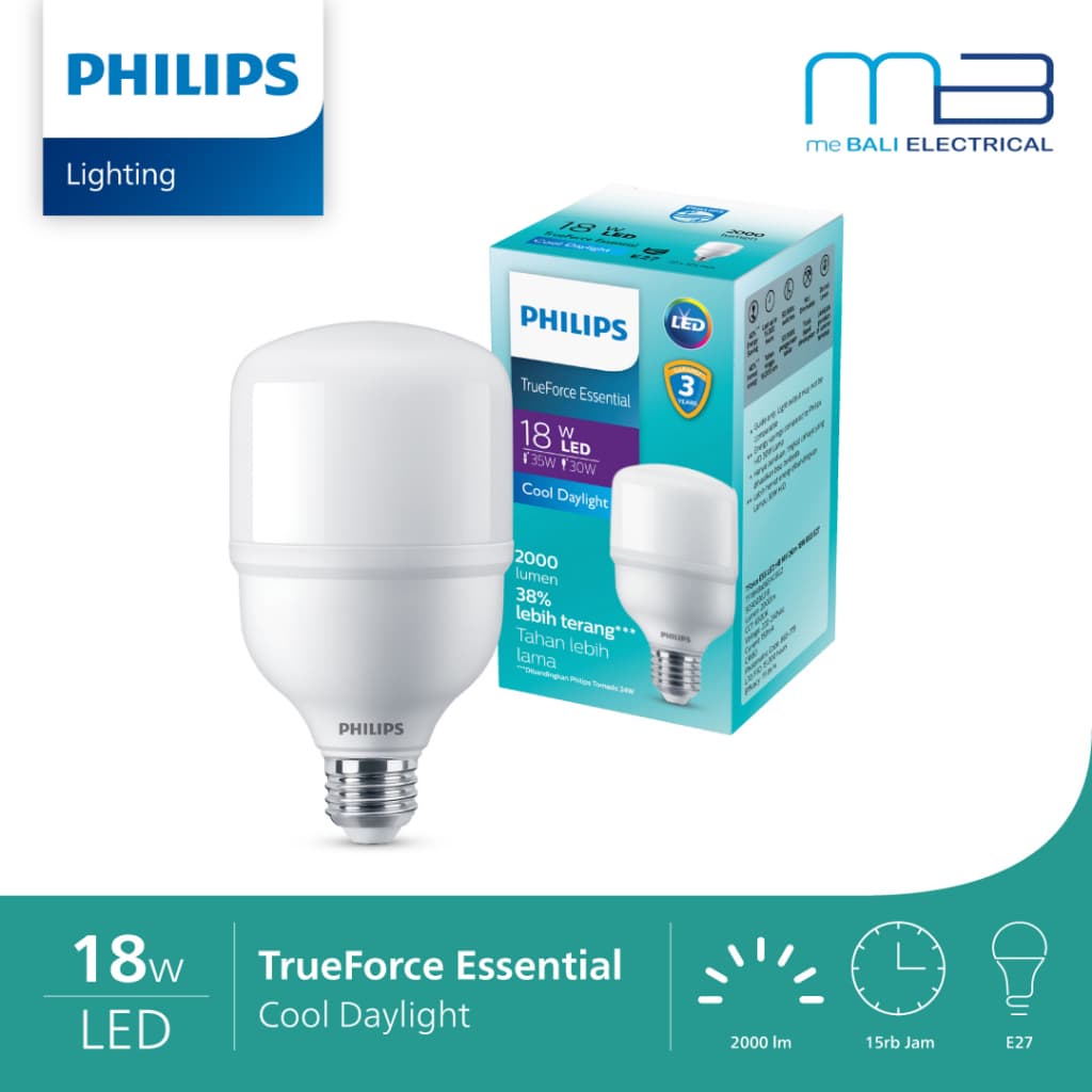 Philips TrueForce EssLed HB MV E27 865 Putih